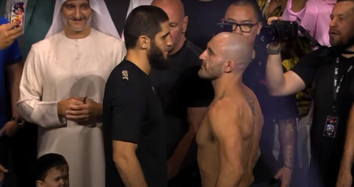 Islam Makhachev vs. Alex Volkanovski - UFC 294 Ceremonial Weigh-ins